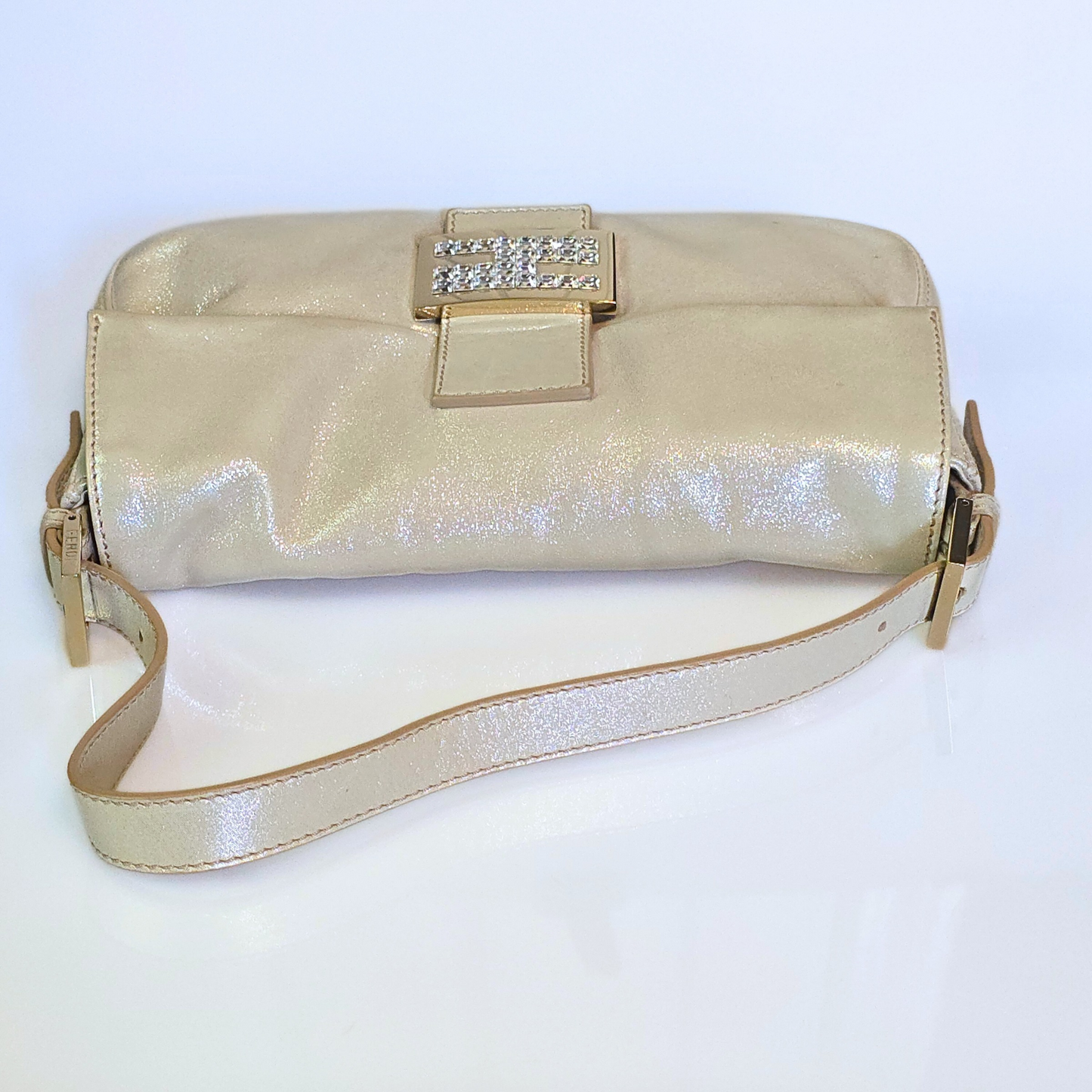 Fendi Baguette Glittery Champagne Gold