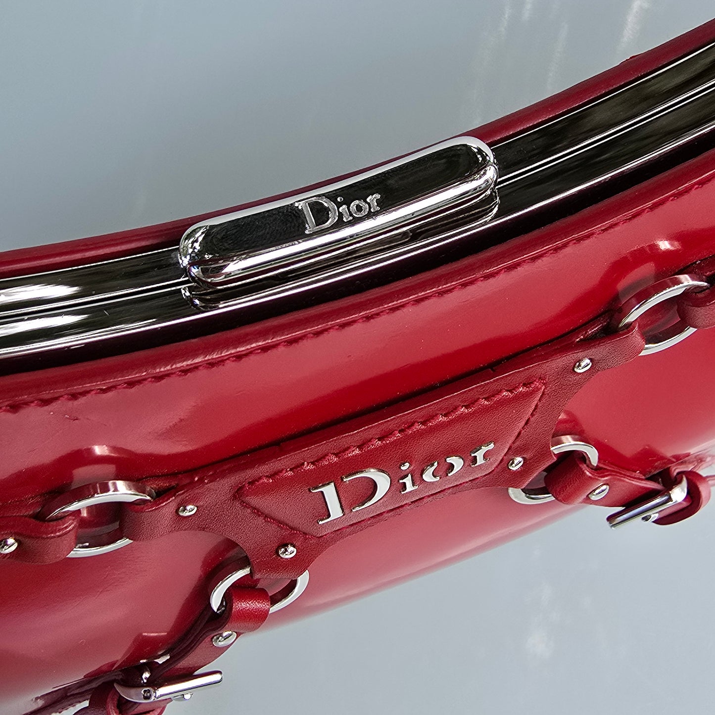 Dior Bondage Bag Red Patent Leather