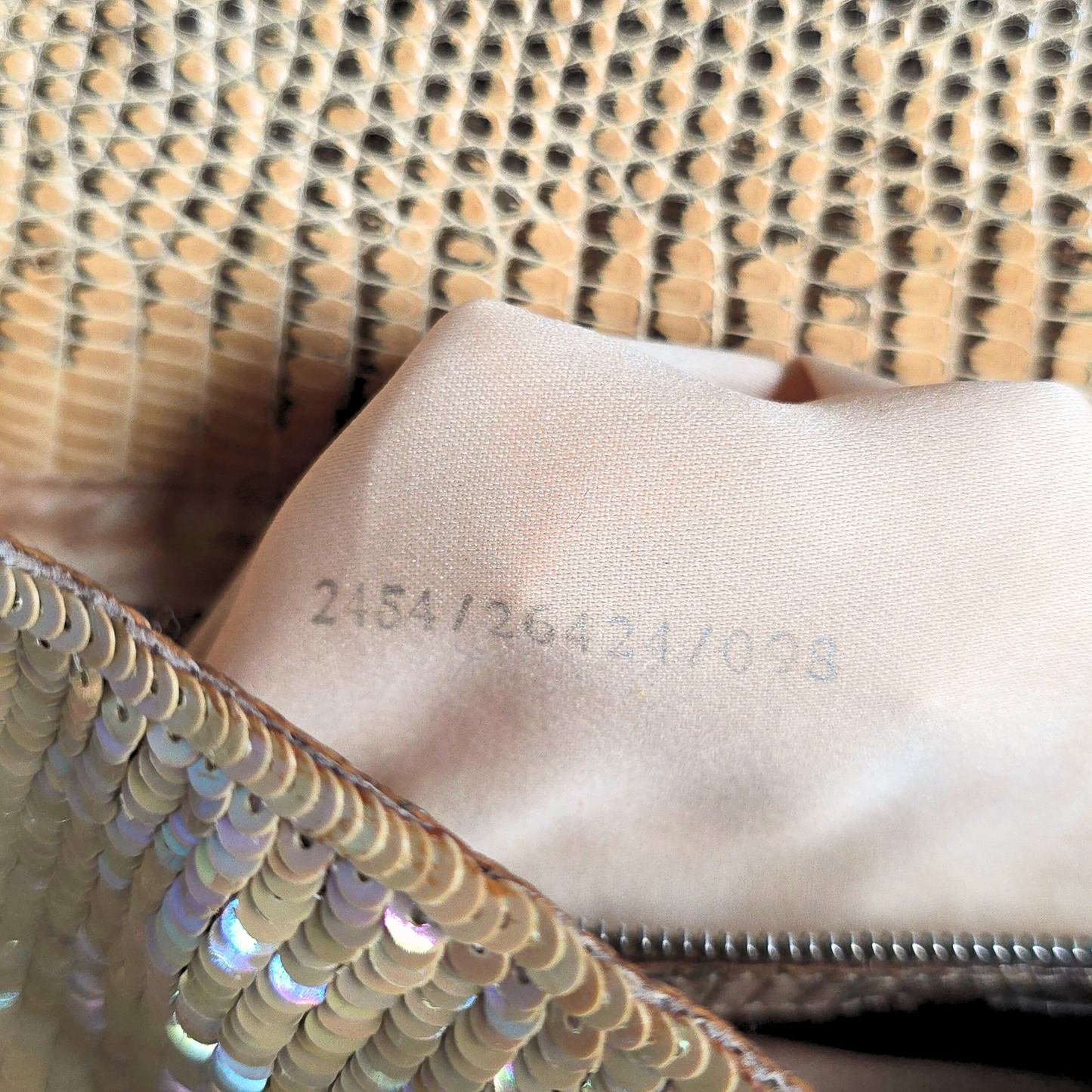 Fendi Baguette Nude Iridescent Sequins