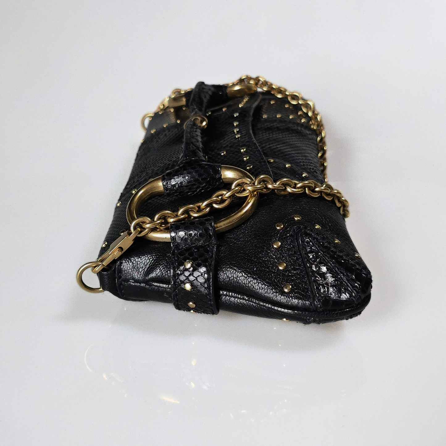 Gucci Tom Ford Era Horsebit Studded Snakeskin