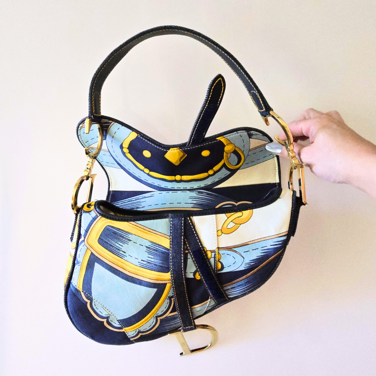 Dior Satin Printed Saddle Bag ASO SATC