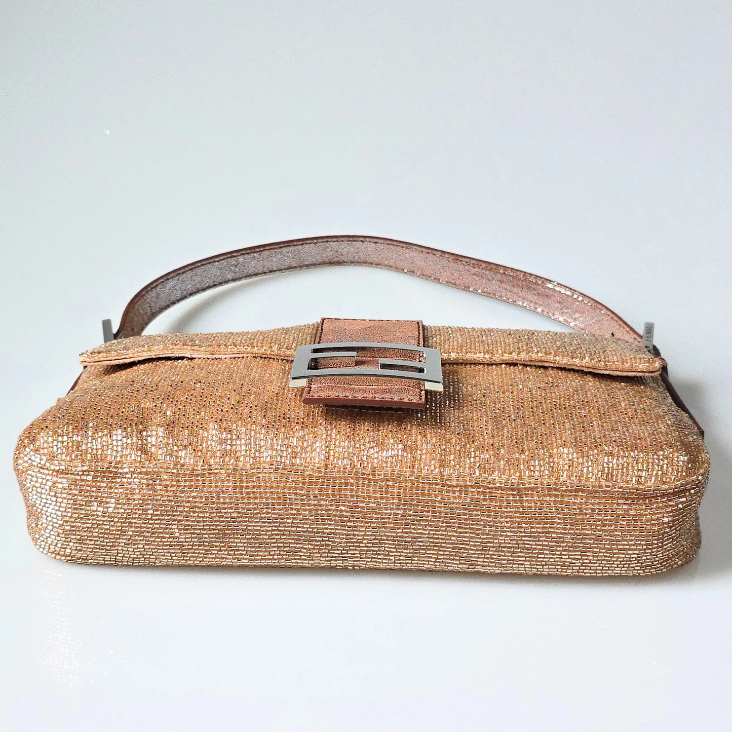 Fendi Baguette Copper-Nude Beaded