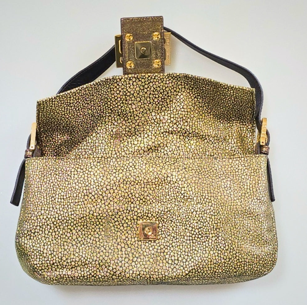 Fendi Baguette in Gold Glittery Lurex