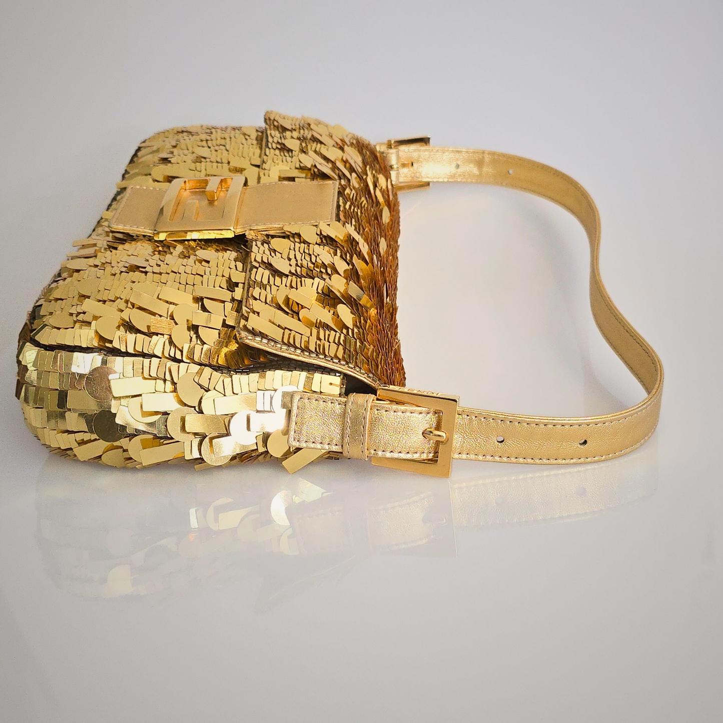 Fendi Baguette Sequins Gold