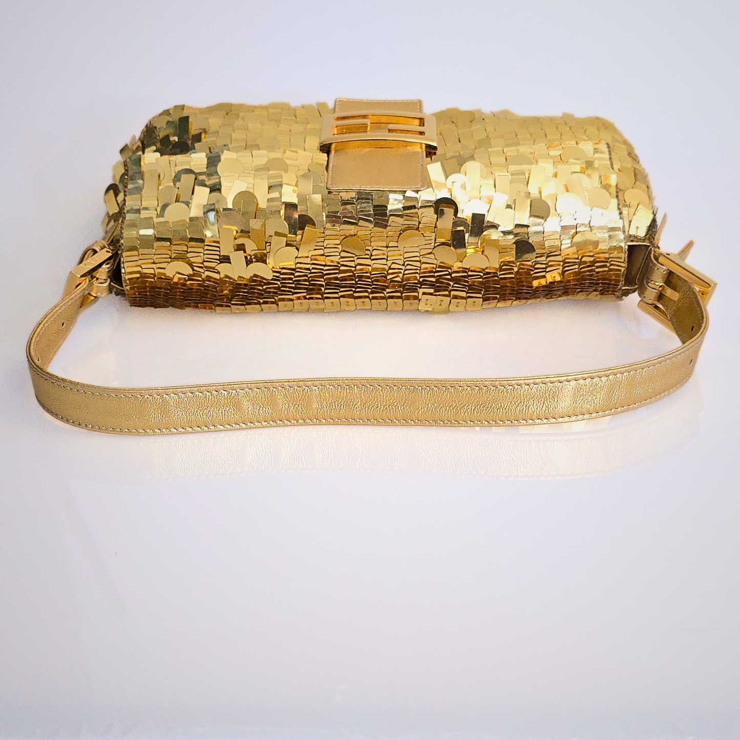 Fendi Baguette Sequins Gold