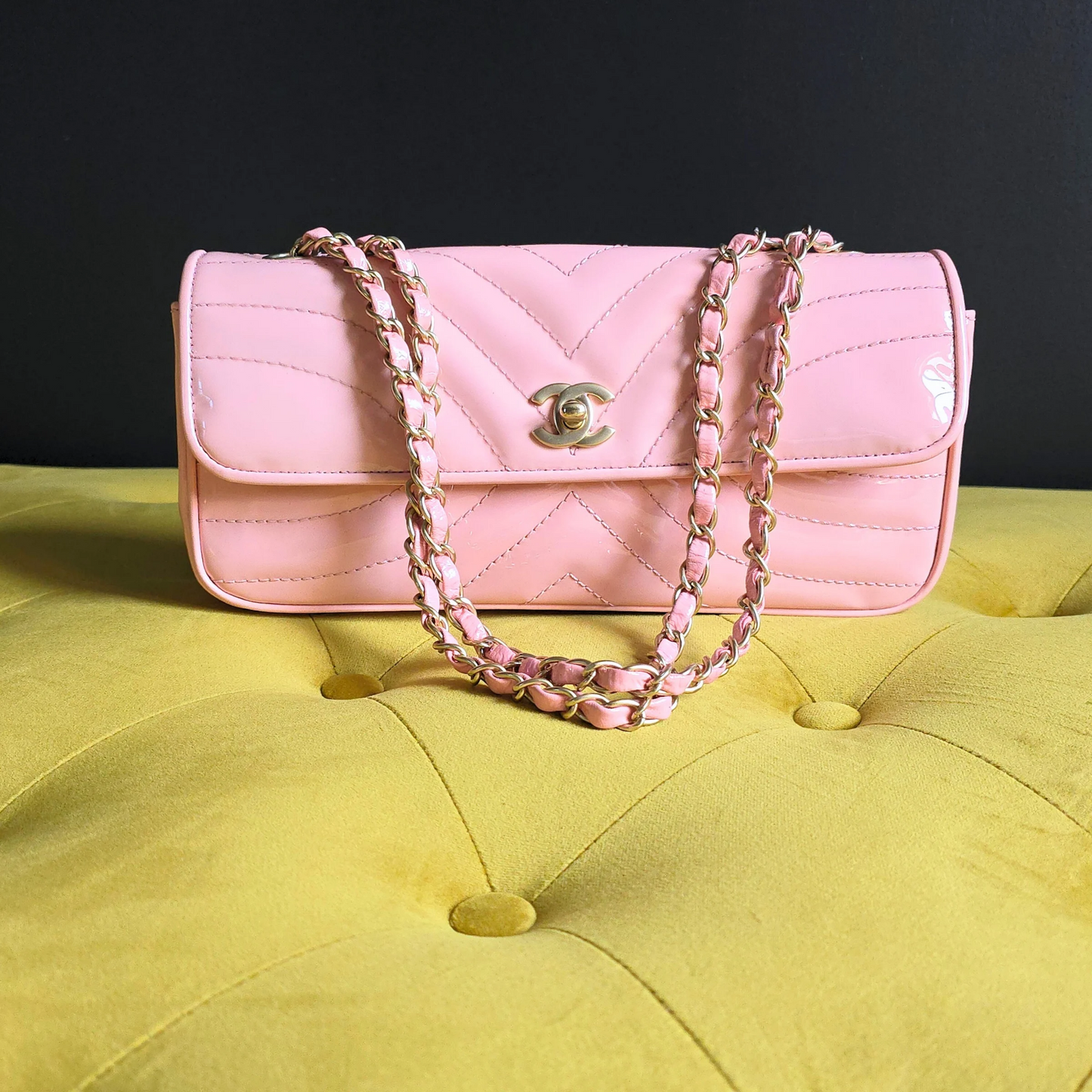 Chanel East West V-Stitch Shoulder Bag