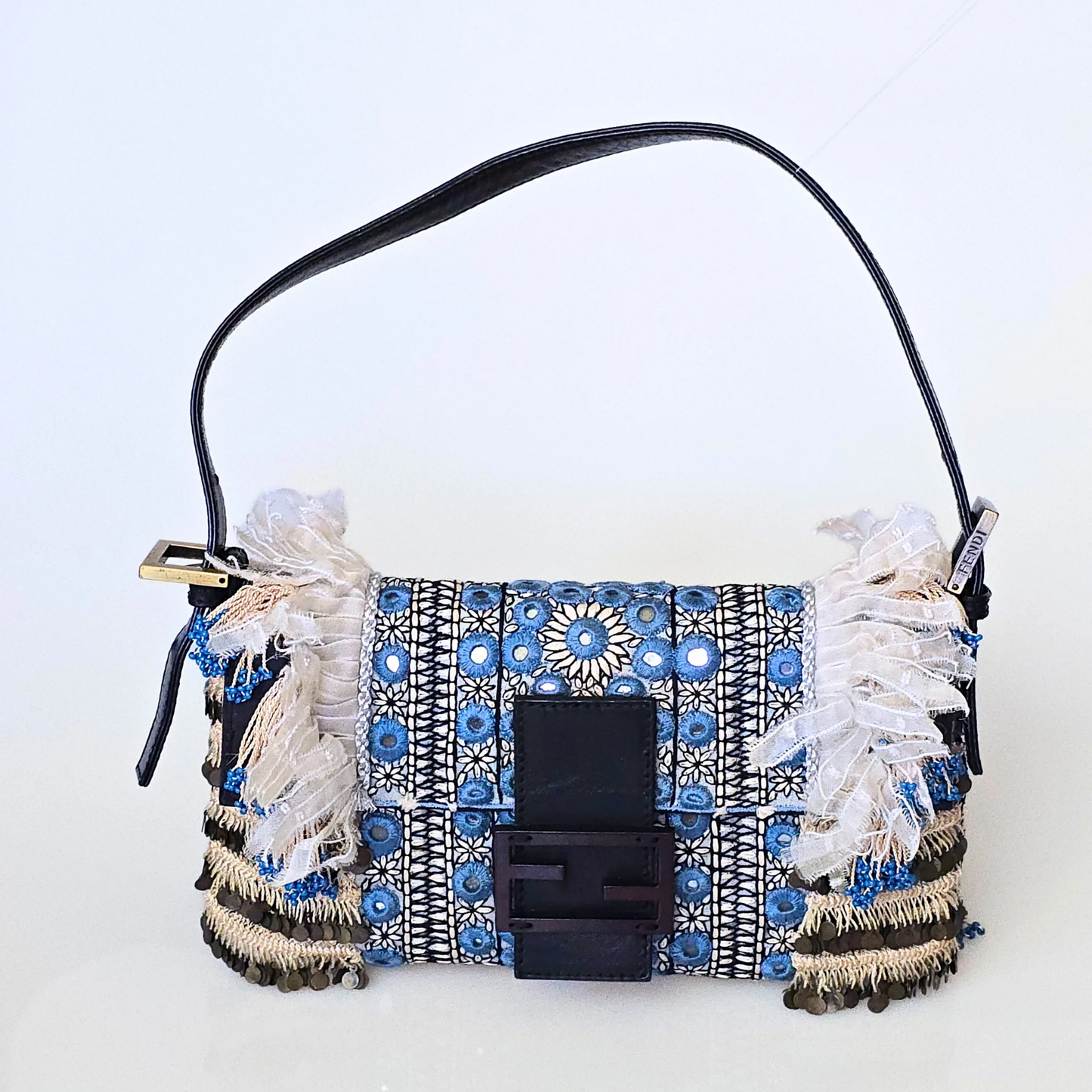 Fendi Baguette Beaded Fringe with Mirror Detail