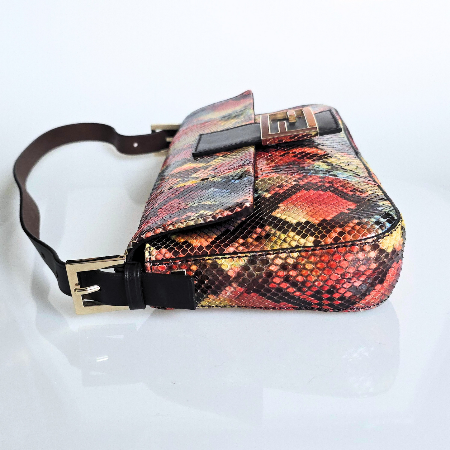 Fendi Baguette Multicolor Python