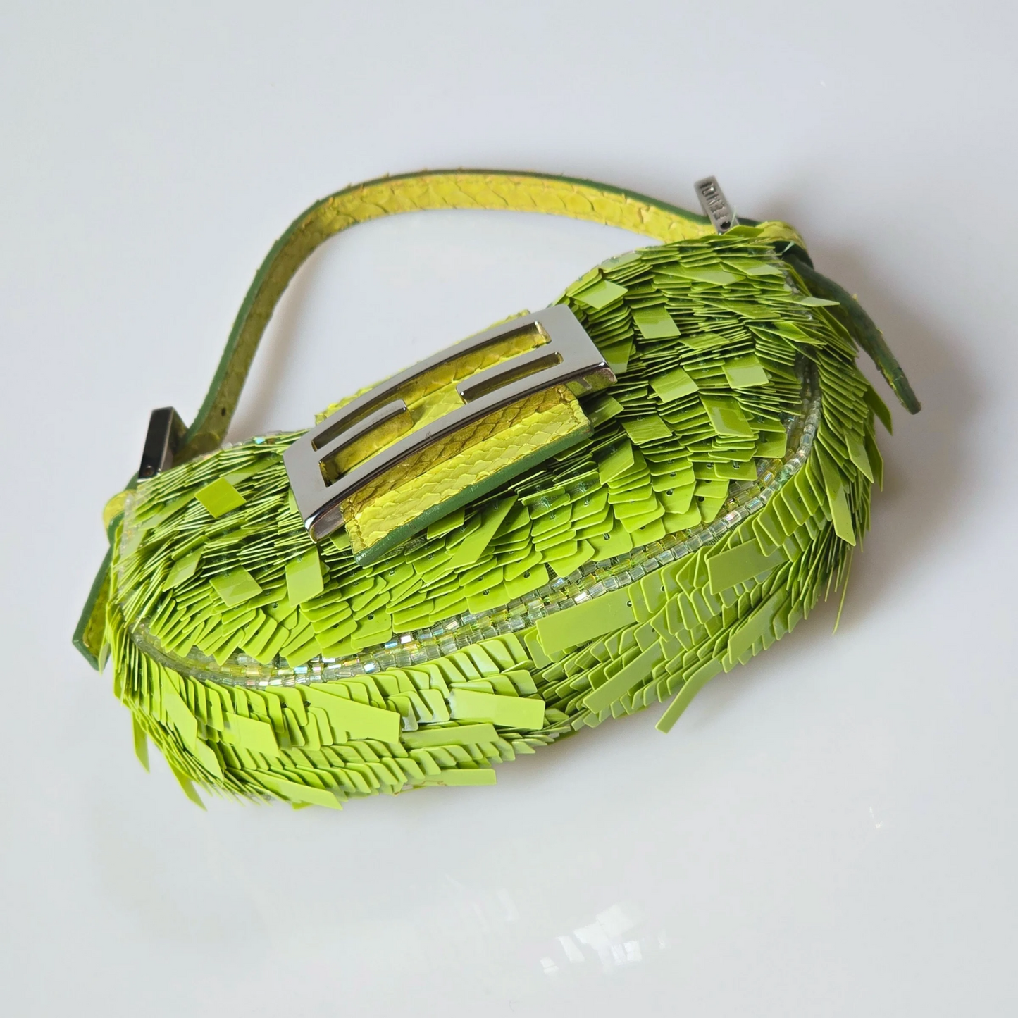 Fendi Croissant Sequins Snakeskin
