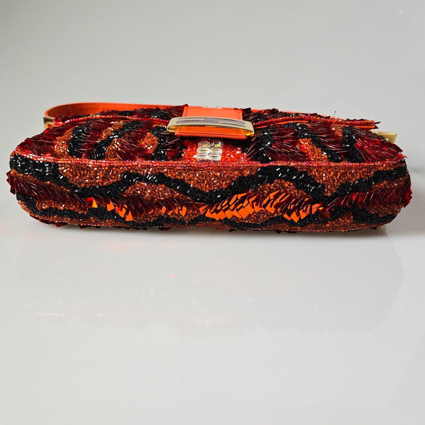 Fendi Baguette Sequin Beaded Tiger Stripes