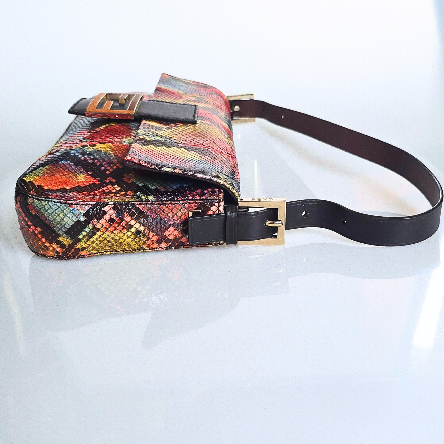 Fendi Baguette Multicolor Python
