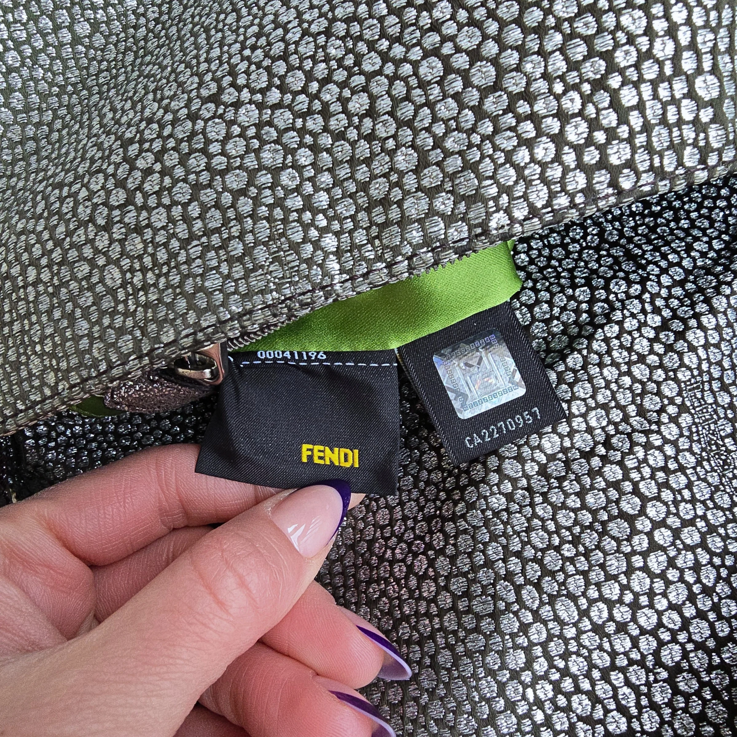 Fendi Baguette in Silver Lurex