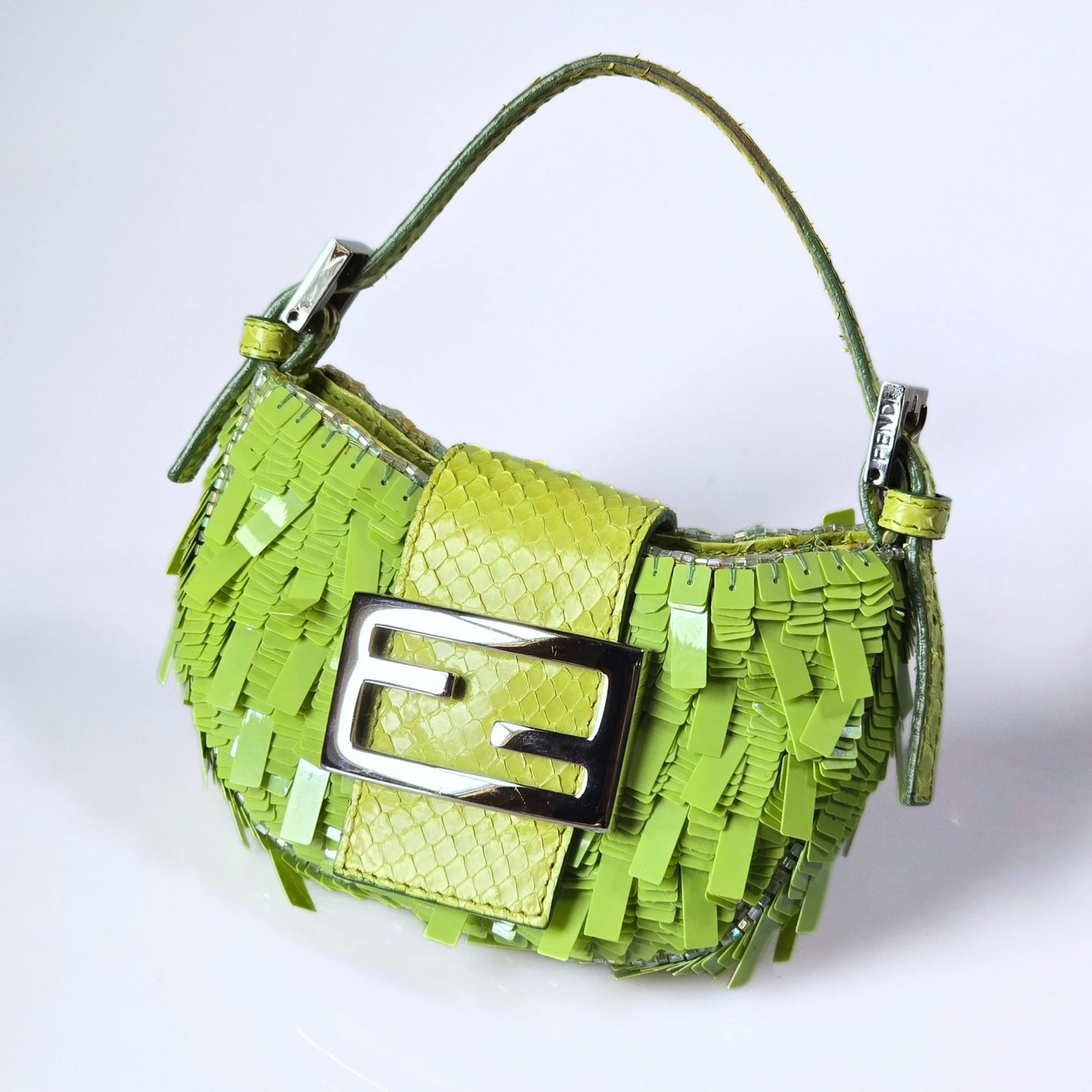 Fendi Croissant Sequins Snakeskin