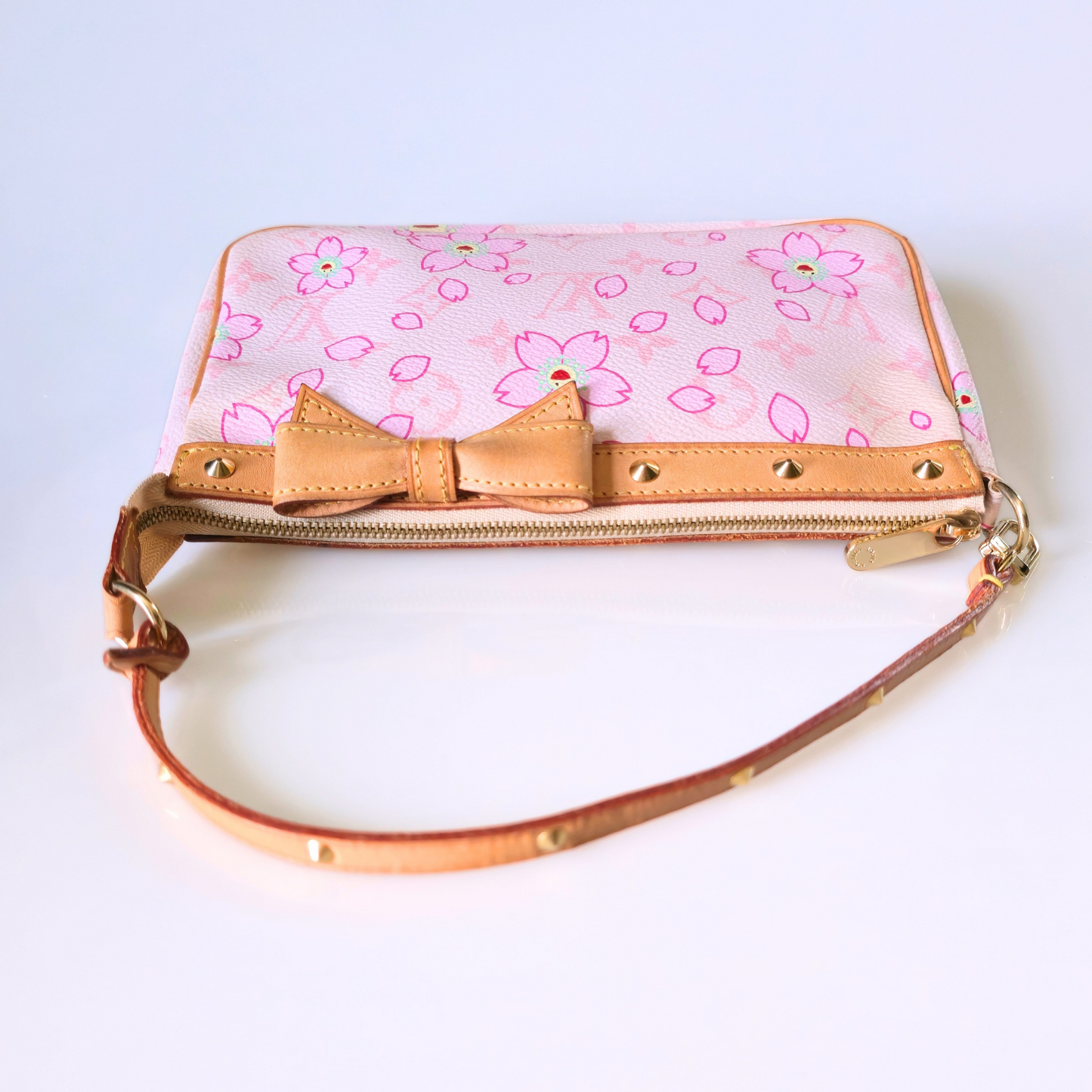 Louis Vuitton Limited Edition Takashi Murakami Cherry Blossom Pochette Pink