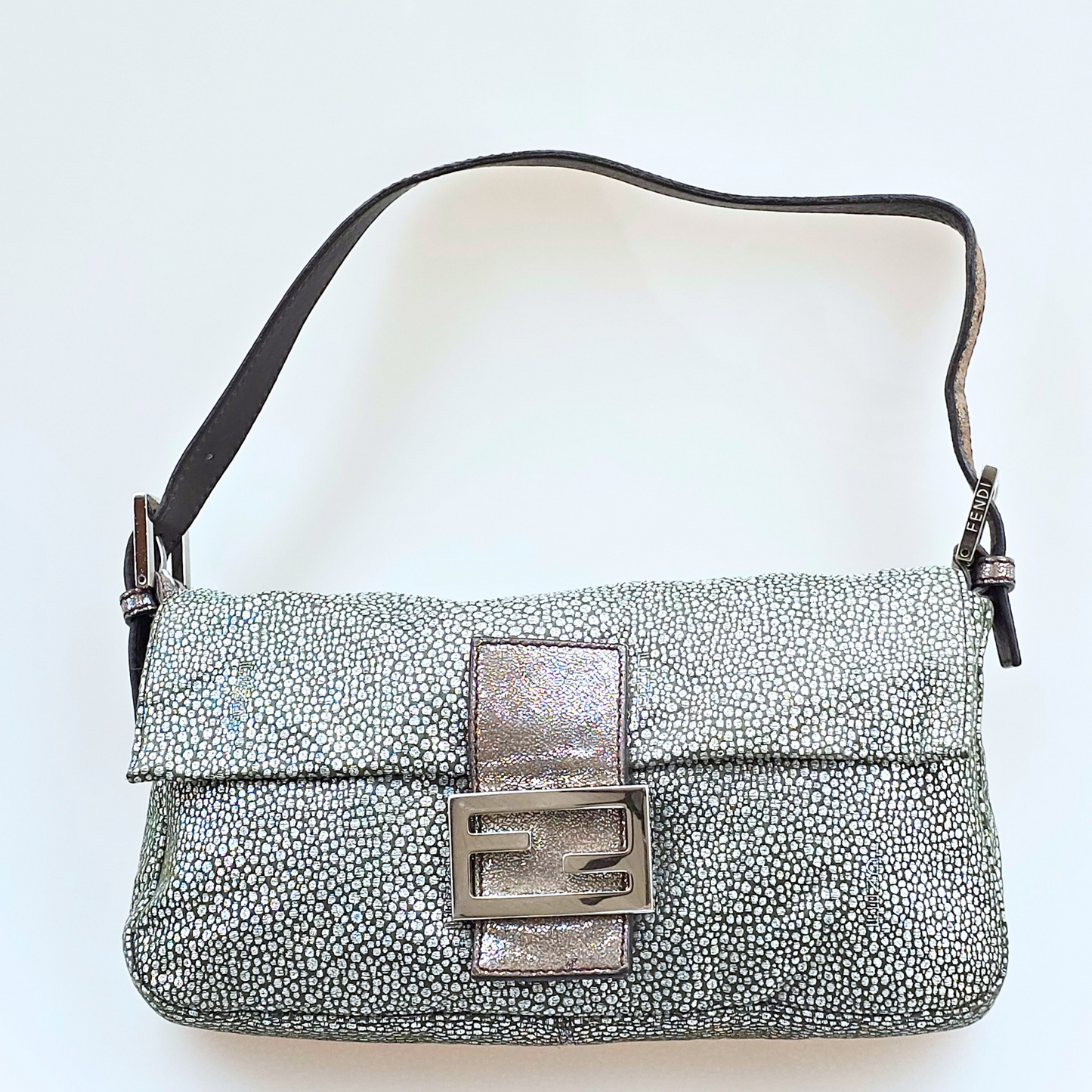 Fendi Baguette in Silver Lurex