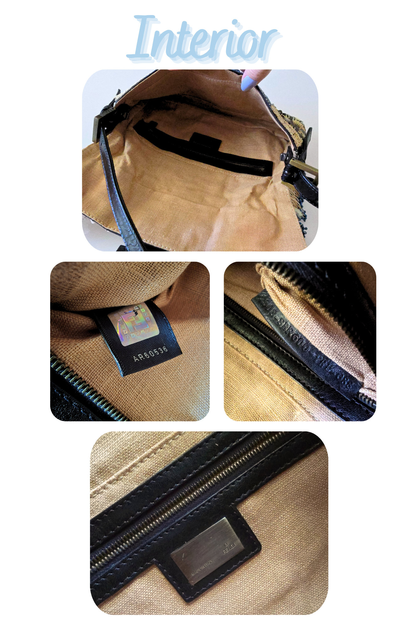 Fendi Baguette Beaded Fringe with Mirror Detail