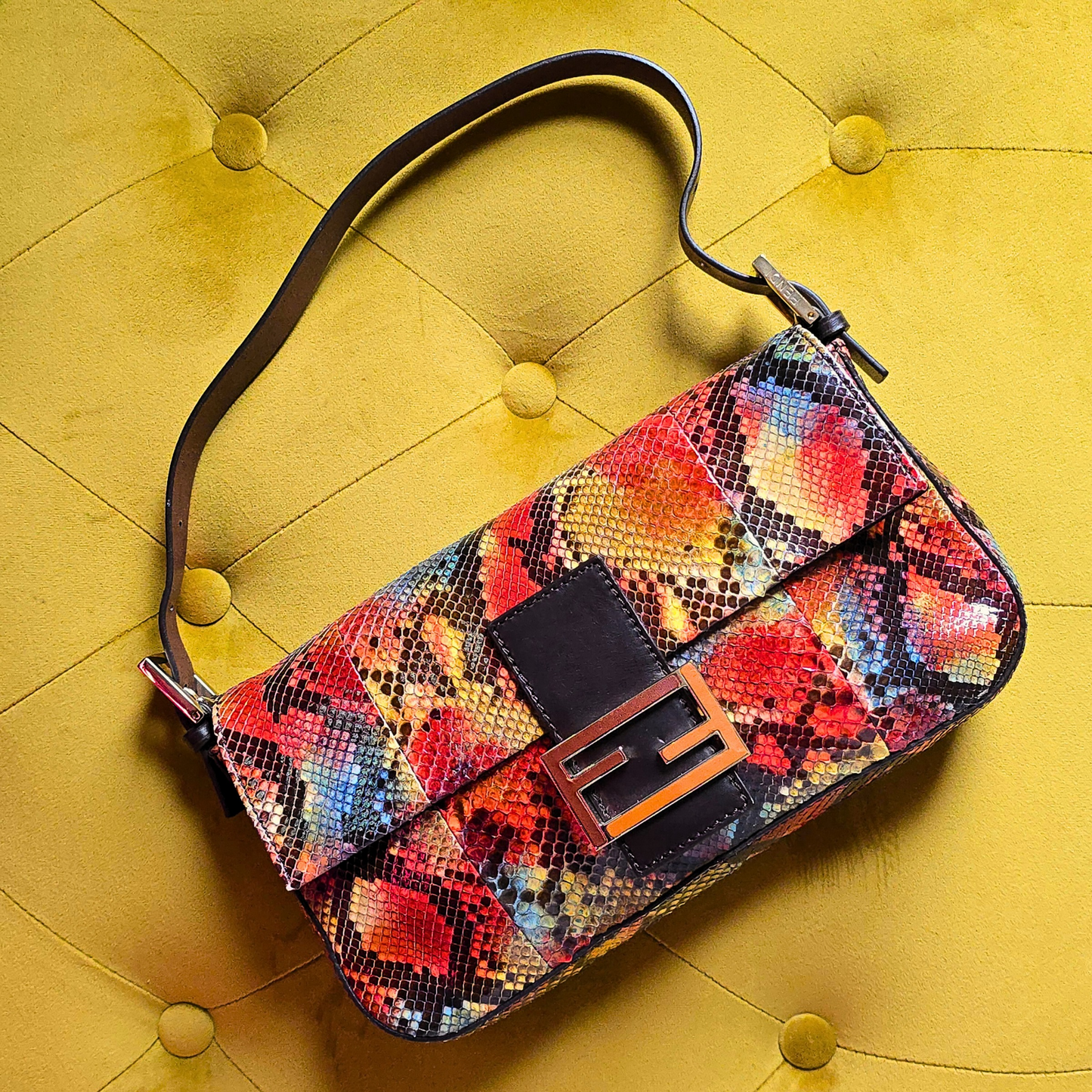 Fendi Baguette Multicolor Python
