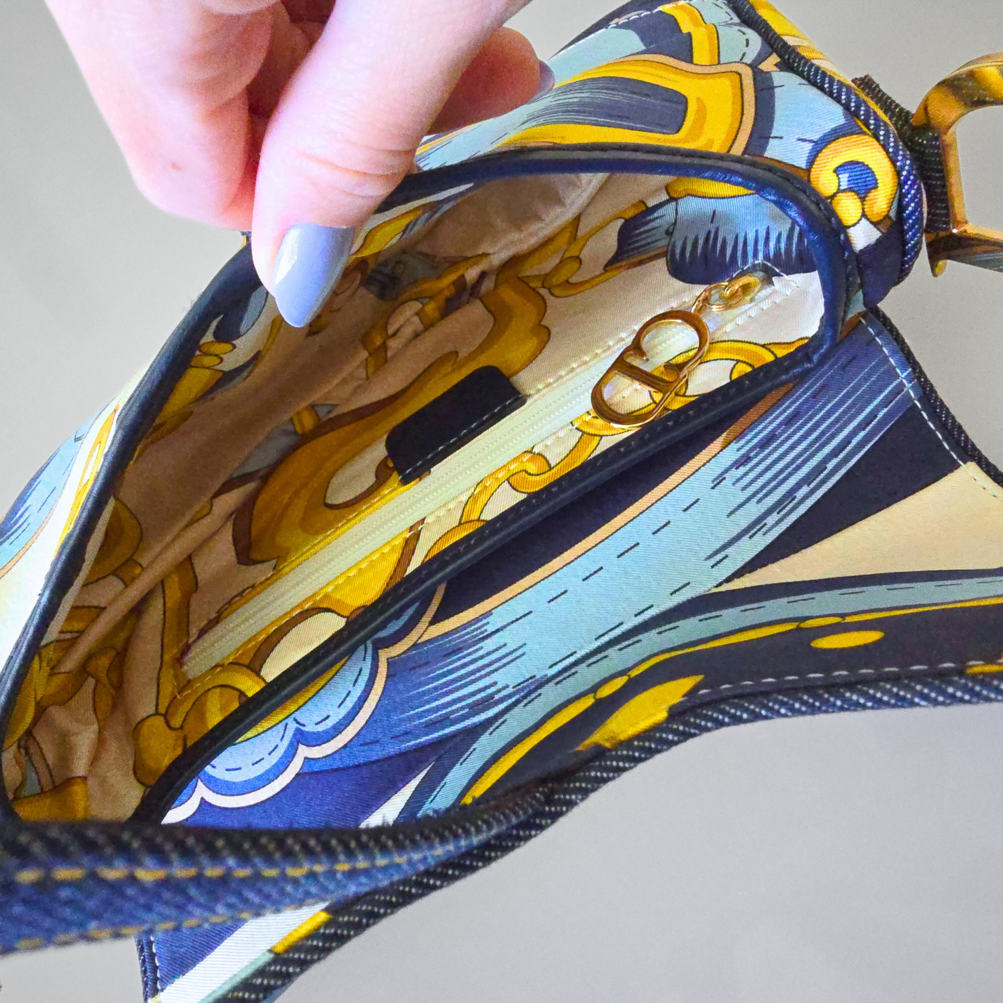 Dior Satin Printed Saddle Bag ASO SATC
