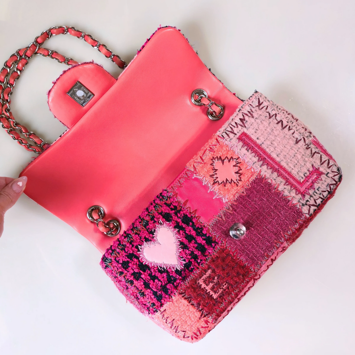 Chanel Medium Patchwork Flap Bag Pink/Red