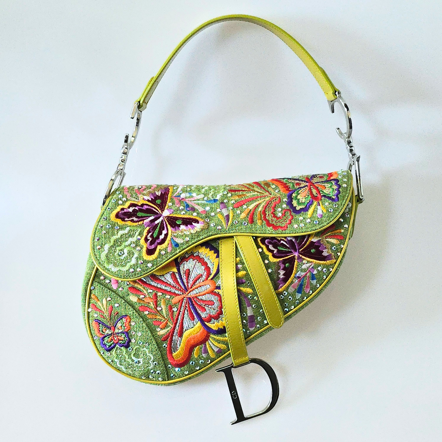 Dior Limited Edition Crystal Butterfly Saddle Bag