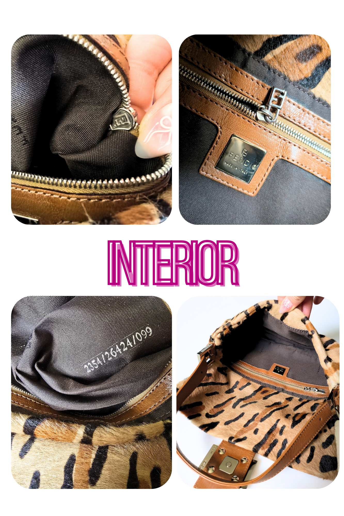 Fendi Baguette Leopard Print Pony Hair