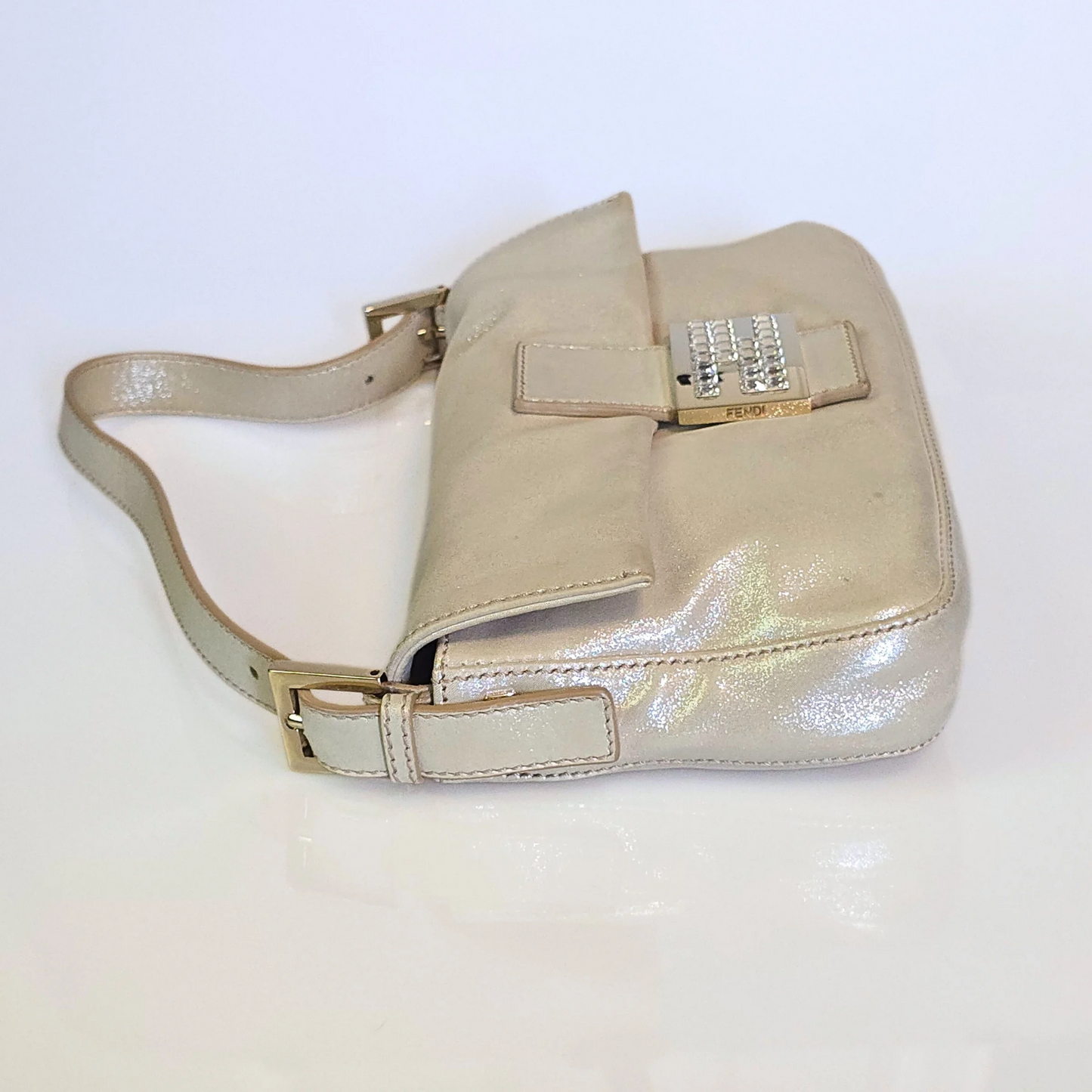 Fendi Baguette Glittery Champagne Gold