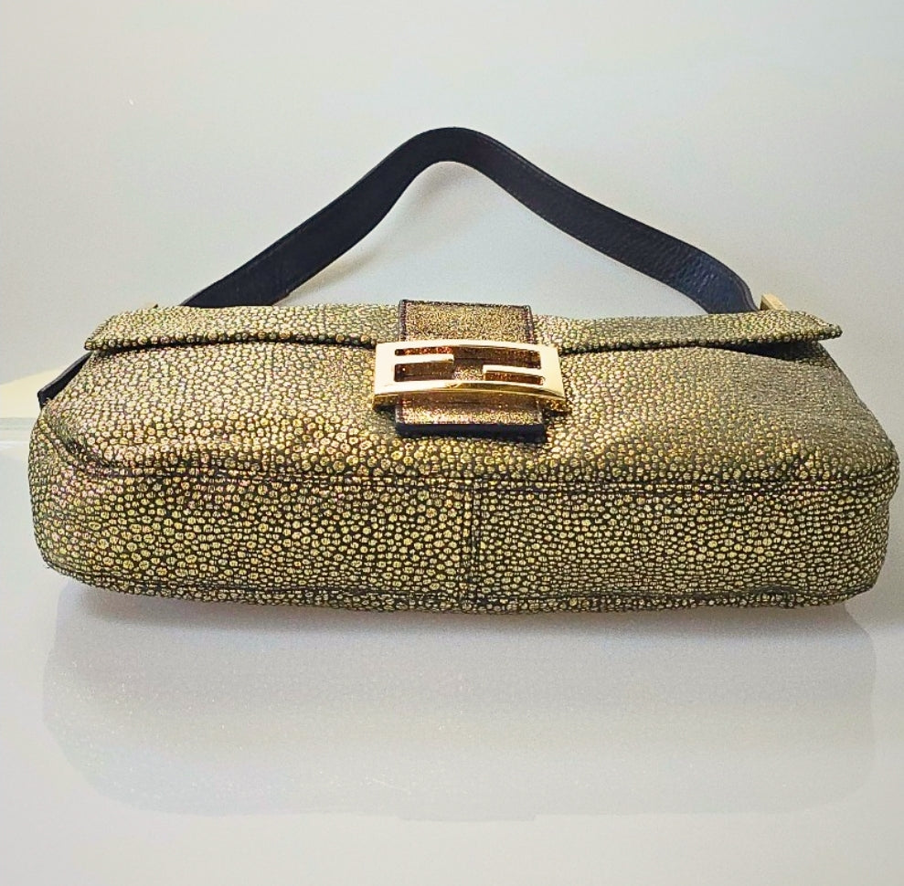 Fendi Baguette in Gold Glittery Lurex