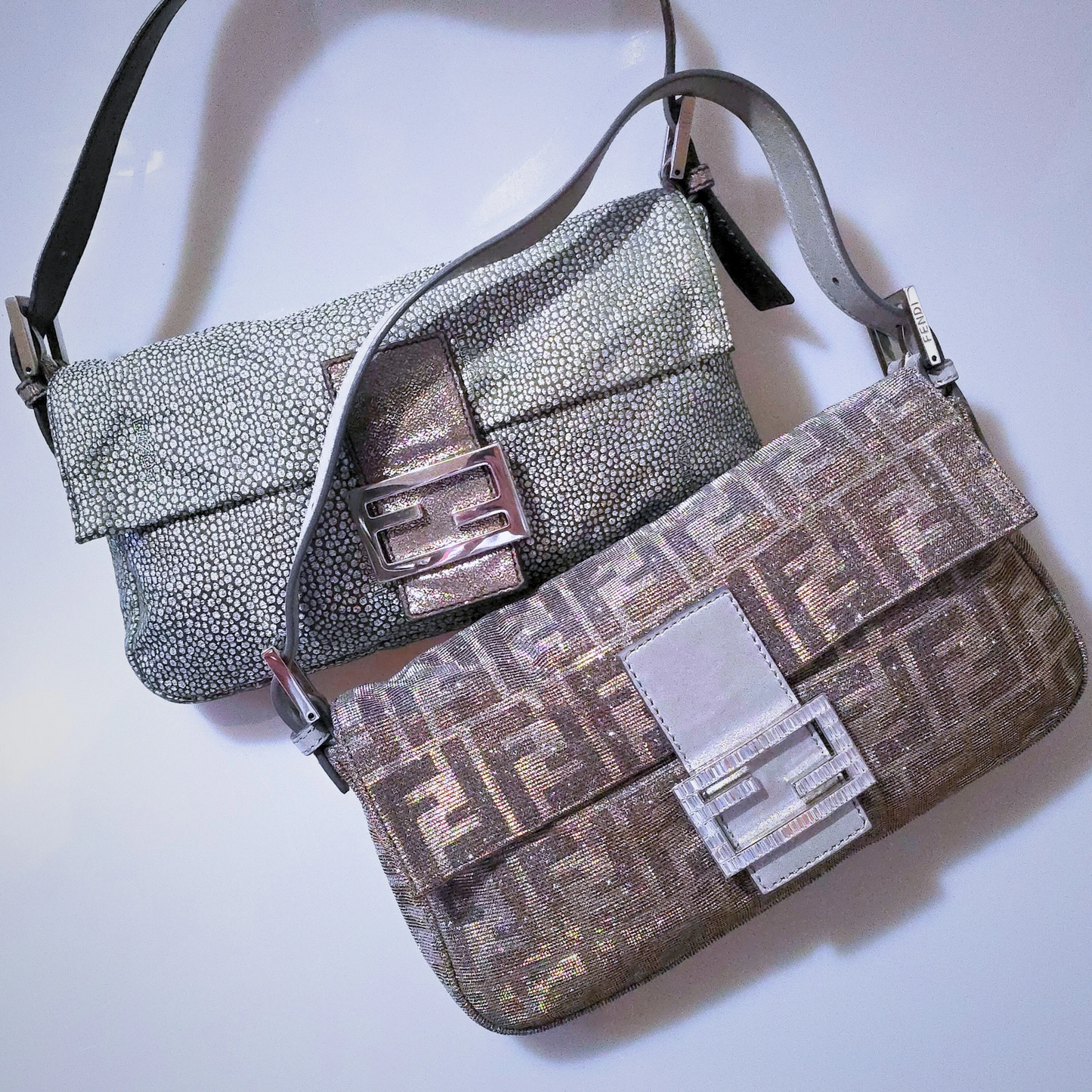 Fendi Baguette in Silver Lurex