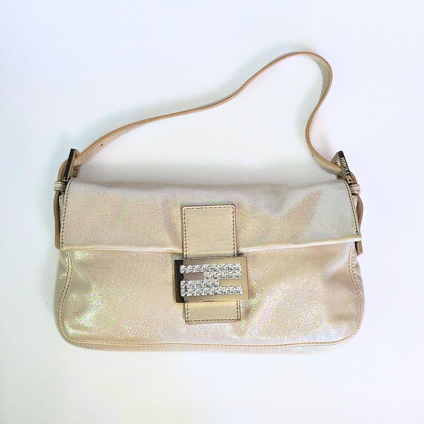 Fendi Baguette Glittery Champagne Gold