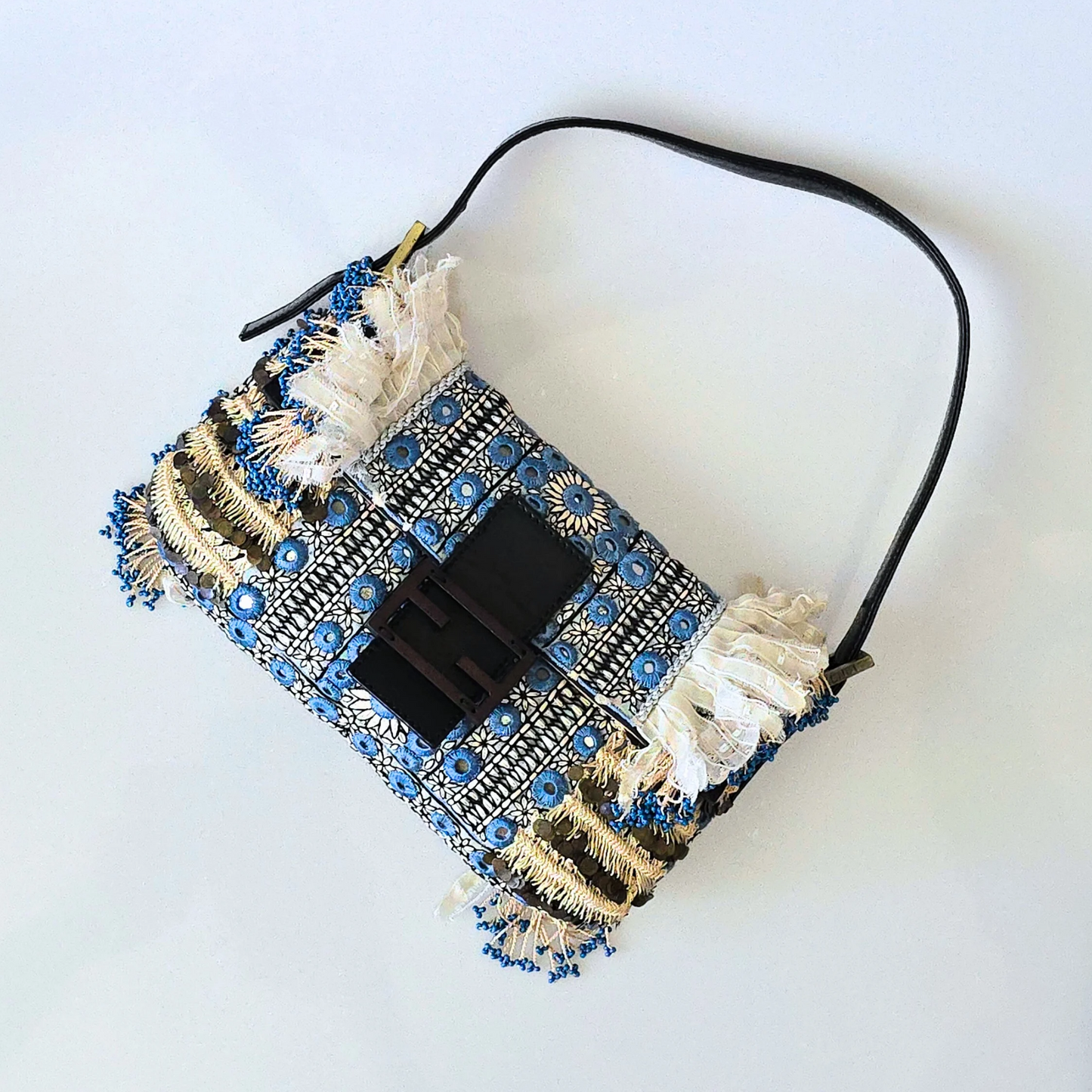 Fendi Baguette Beaded Fringe with Mirror Detail