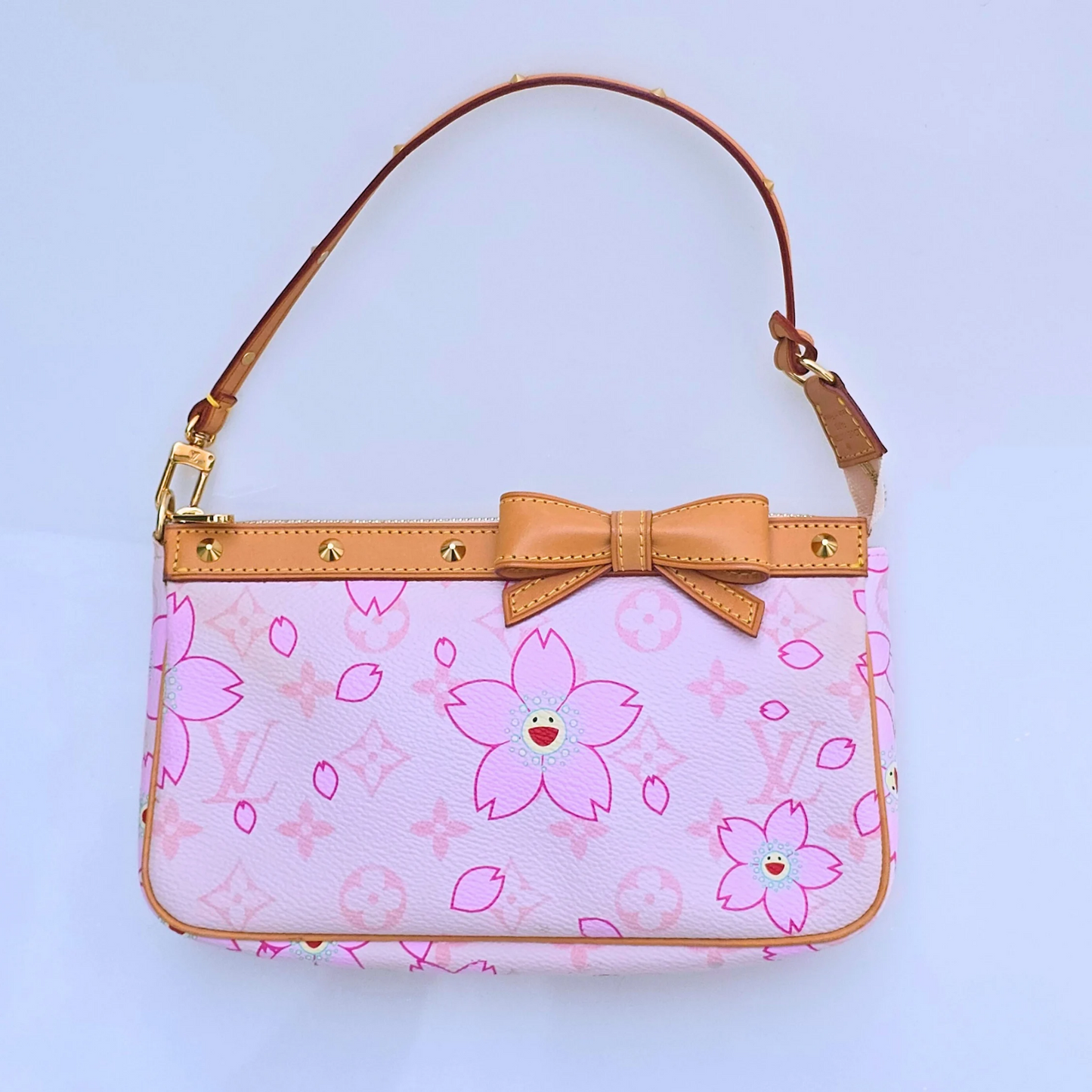 Louis Vuitton Limited Edition Takashi Murakami Cherry Blossom Pochette Pink