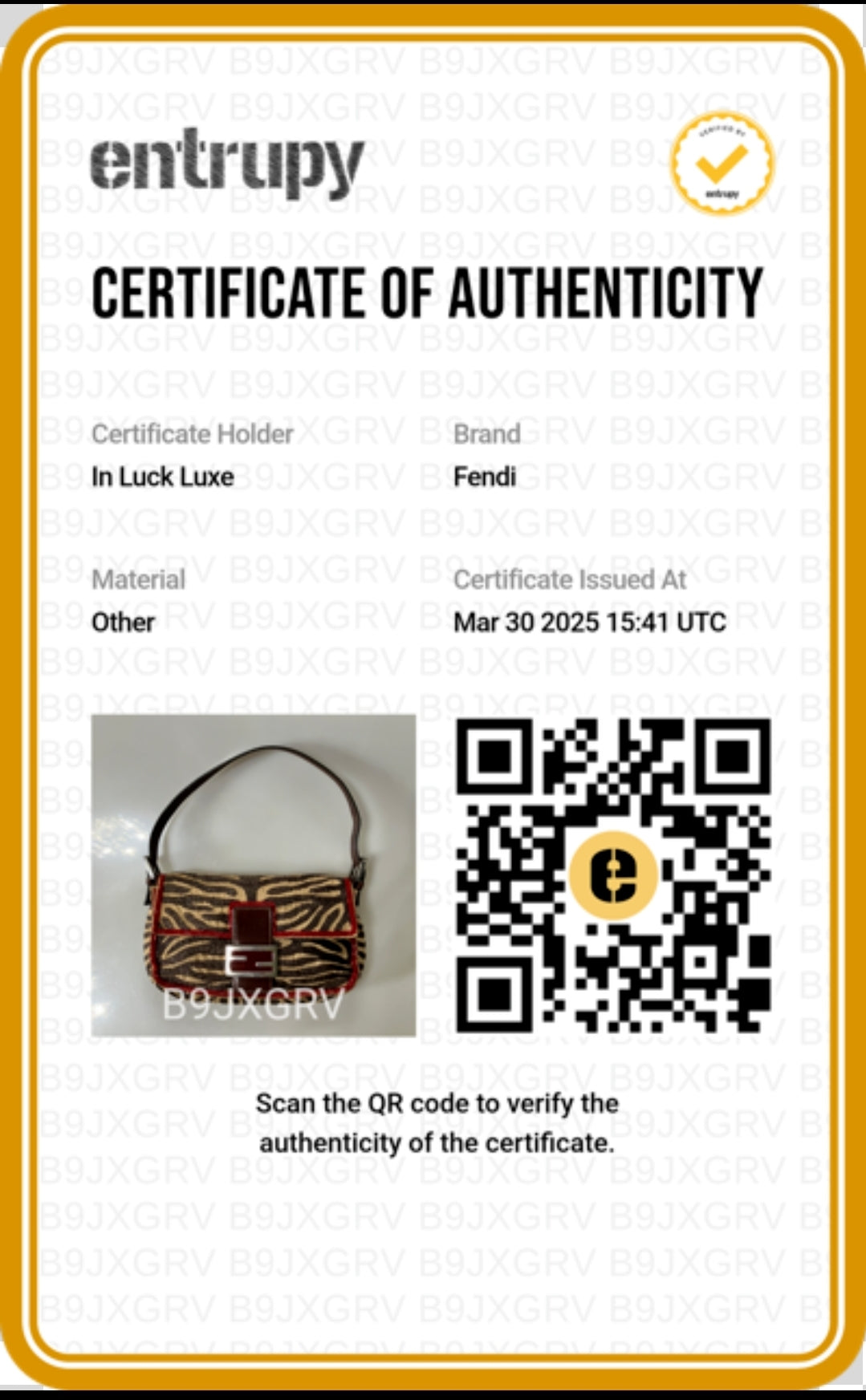 Fendi Baguette in Zebra/Tiger Stripes