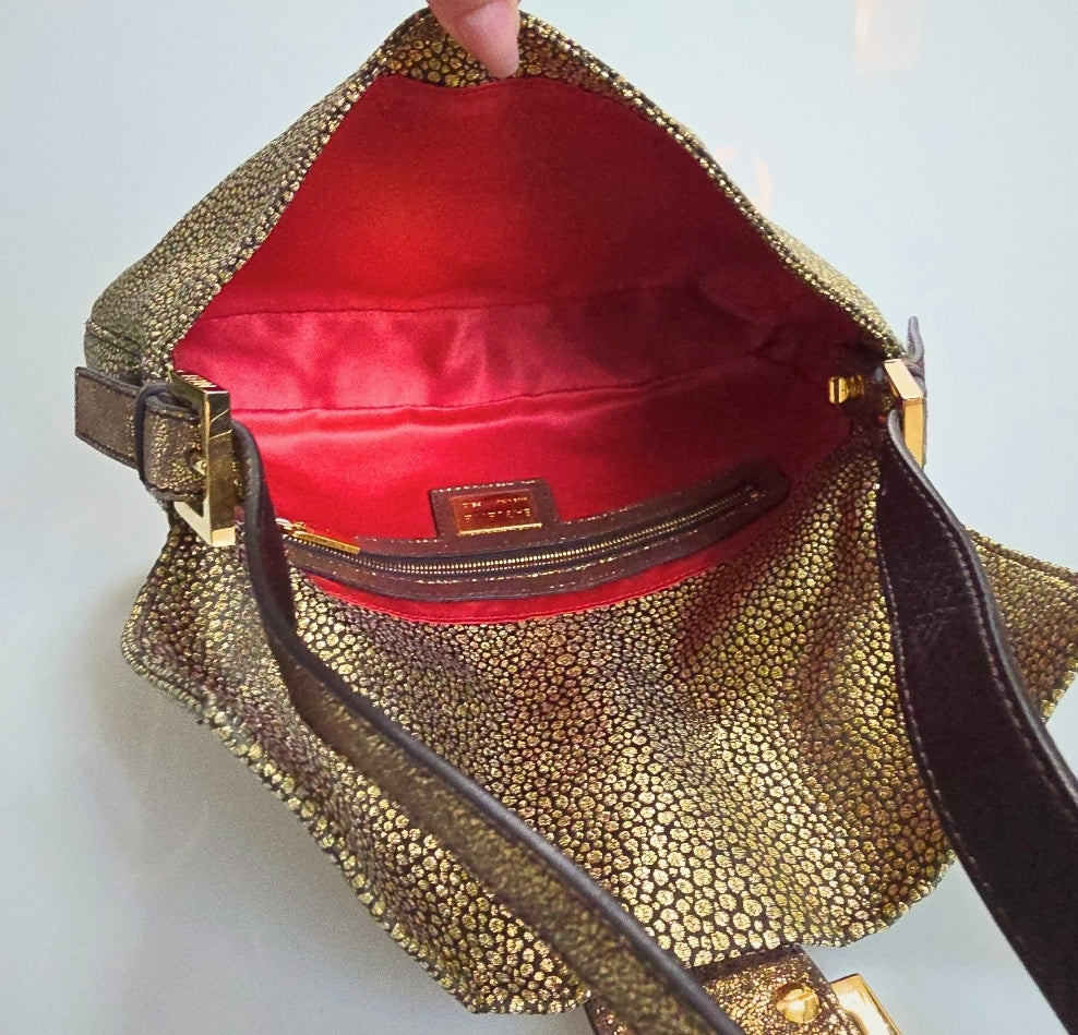Fendi Baguette in Gold Glittery Lurex