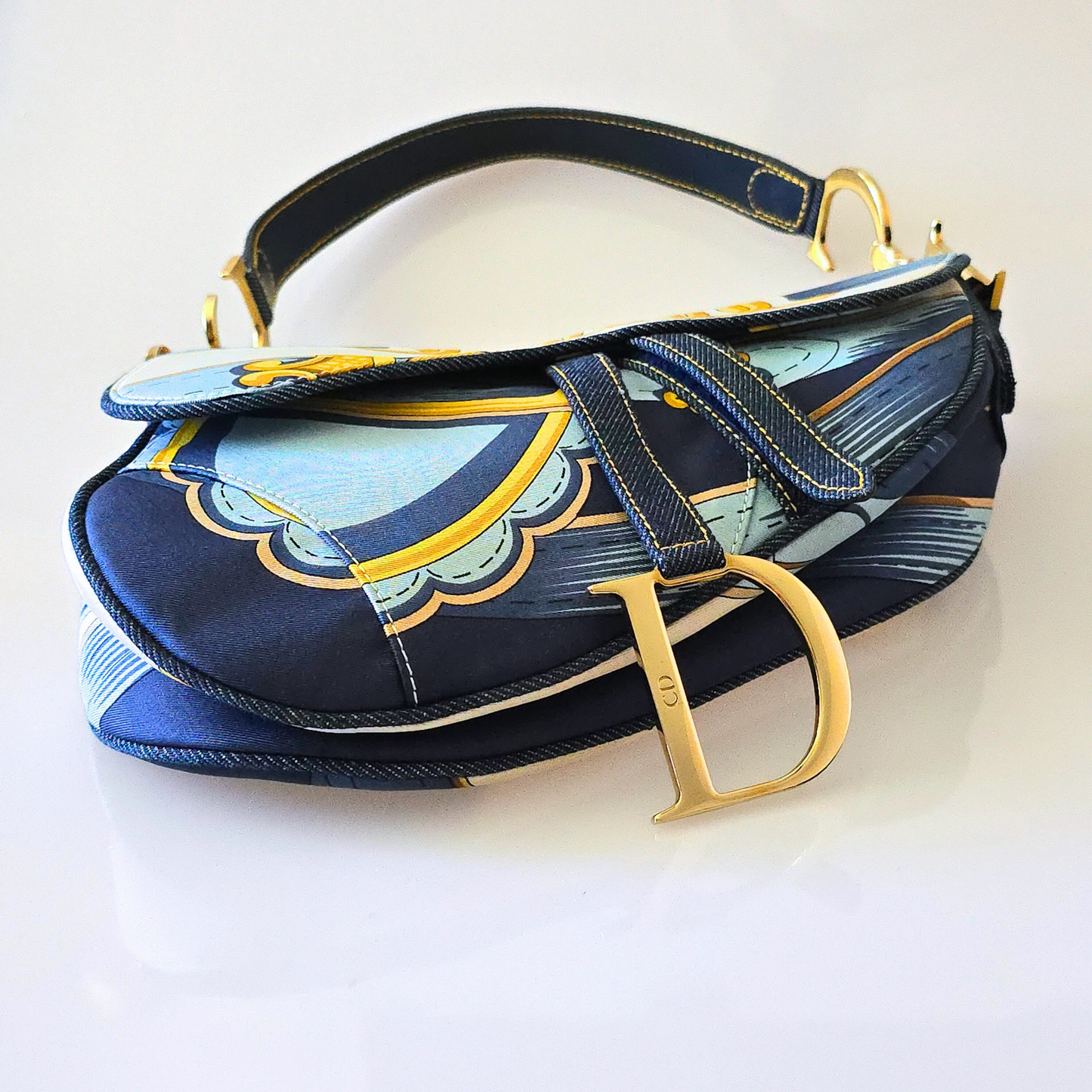 Dior Satin Printed Saddle Bag ASO SATC