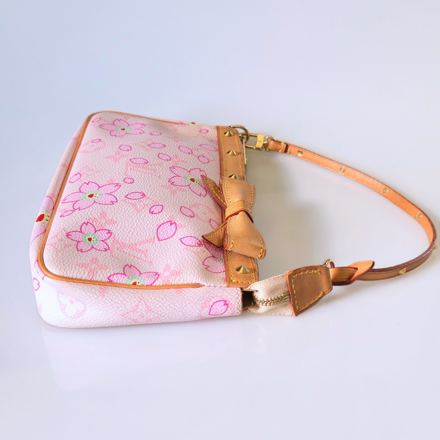 Louis Vuitton Limited Edition Takashi Murakami Cherry Blossom Pochette Pink