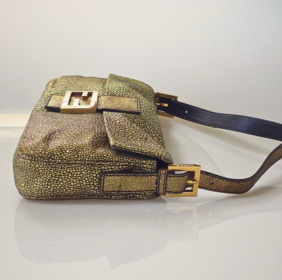 Fendi Baguette in Gold Glittery Lurex