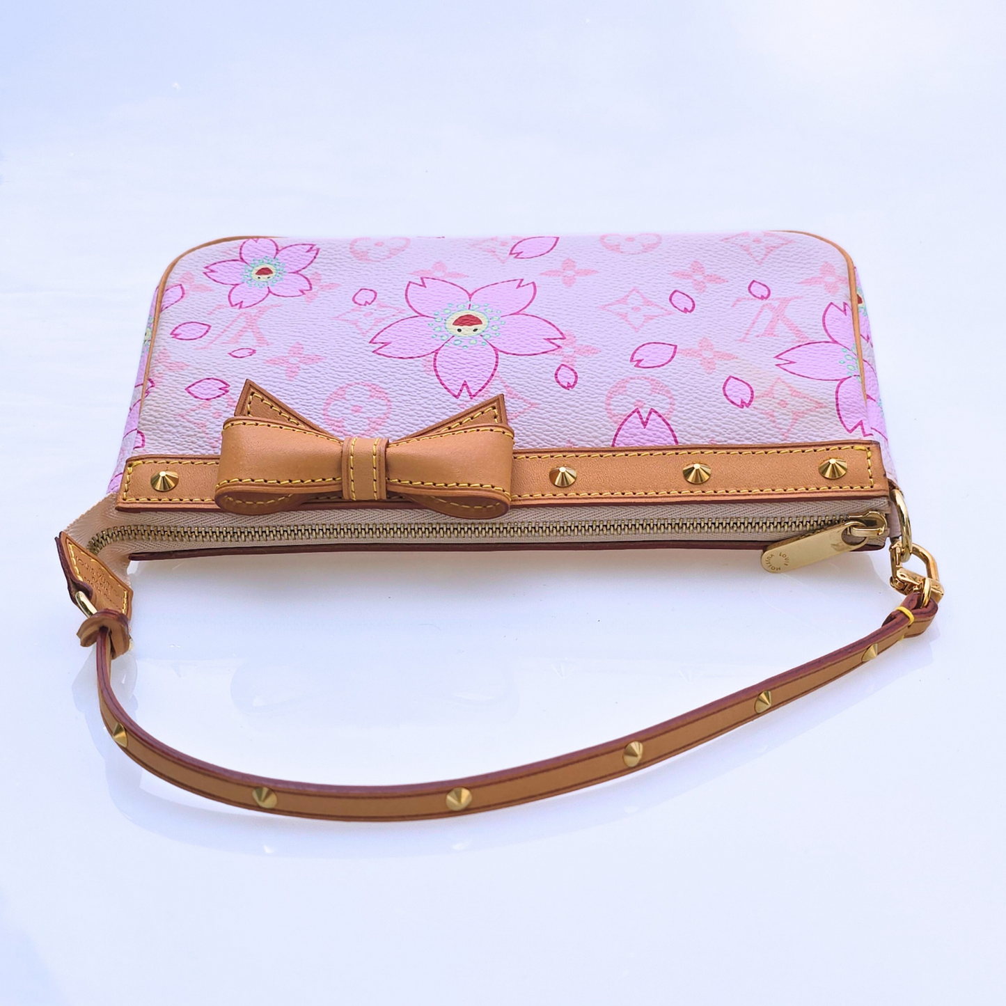 Louis Vuitton Limited Edition Takashi Murakami Cherry Blossom Pochette Pink