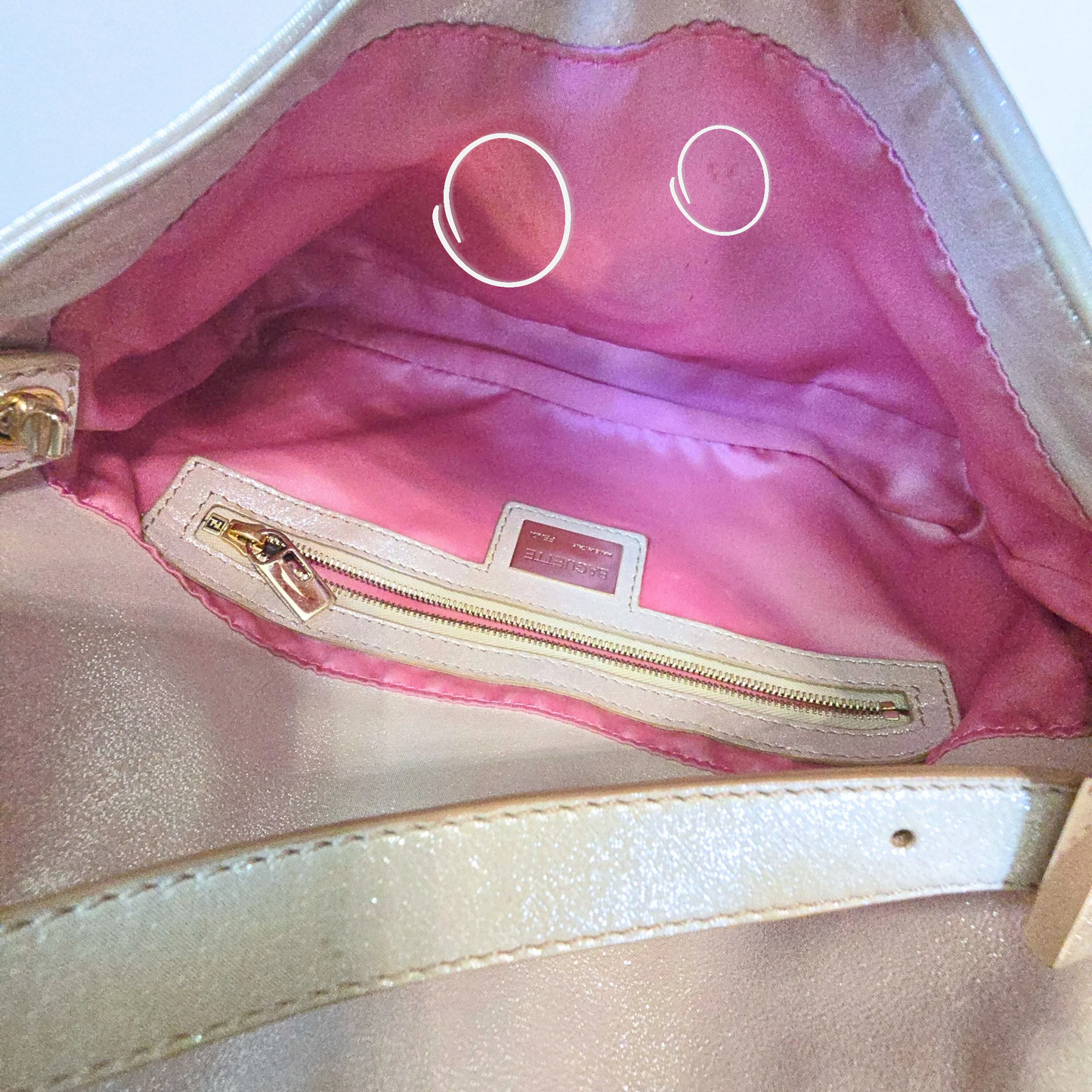 Fendi Baguette Glittery Champagne Gold