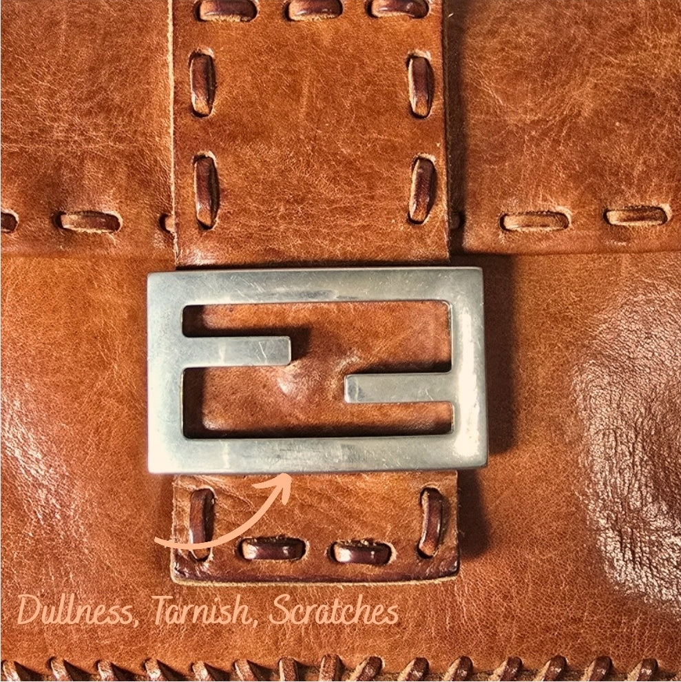 Fendi Baguette Whipstitch Mirror Detailing