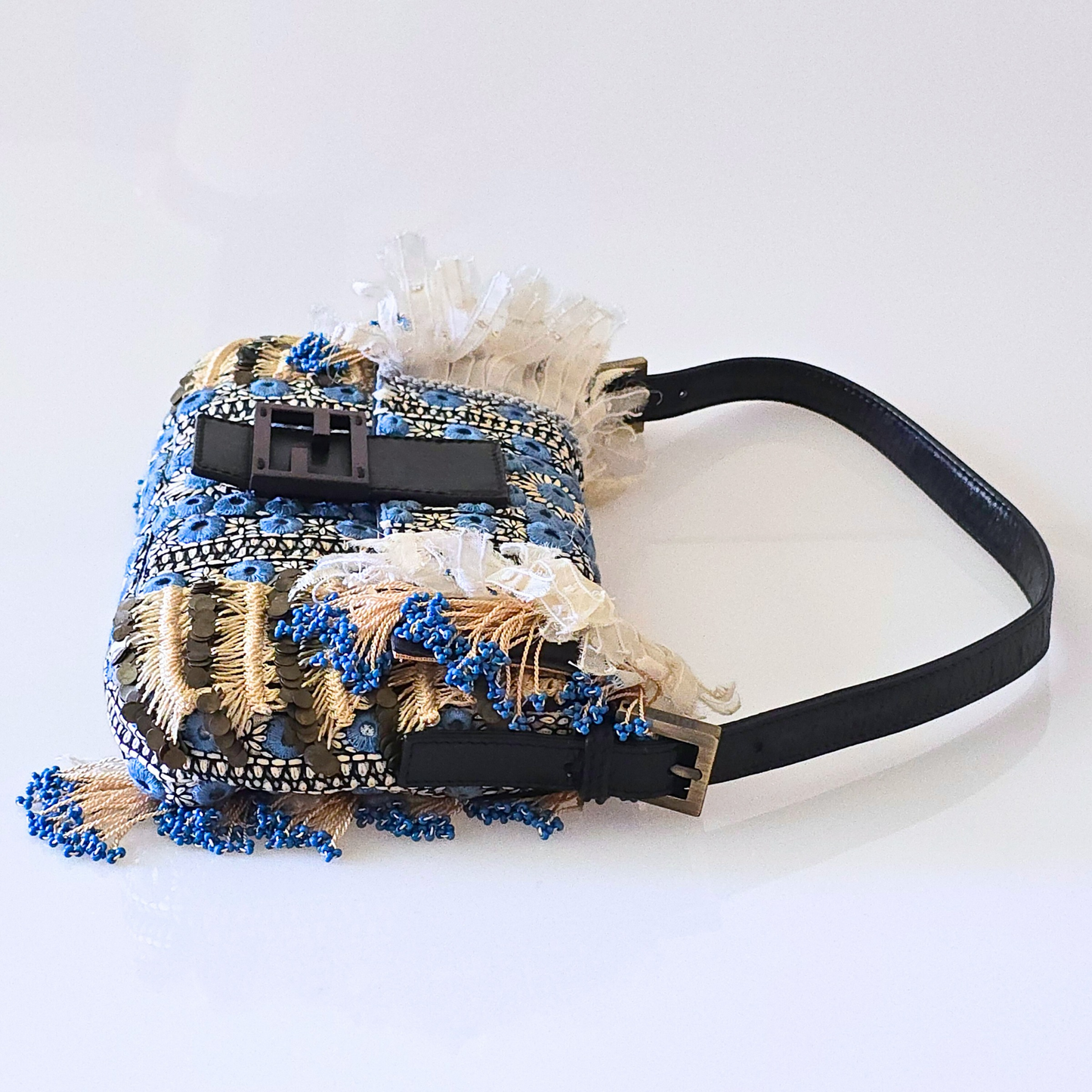 Fendi Baguette Beaded Fringe with Mirror Detail