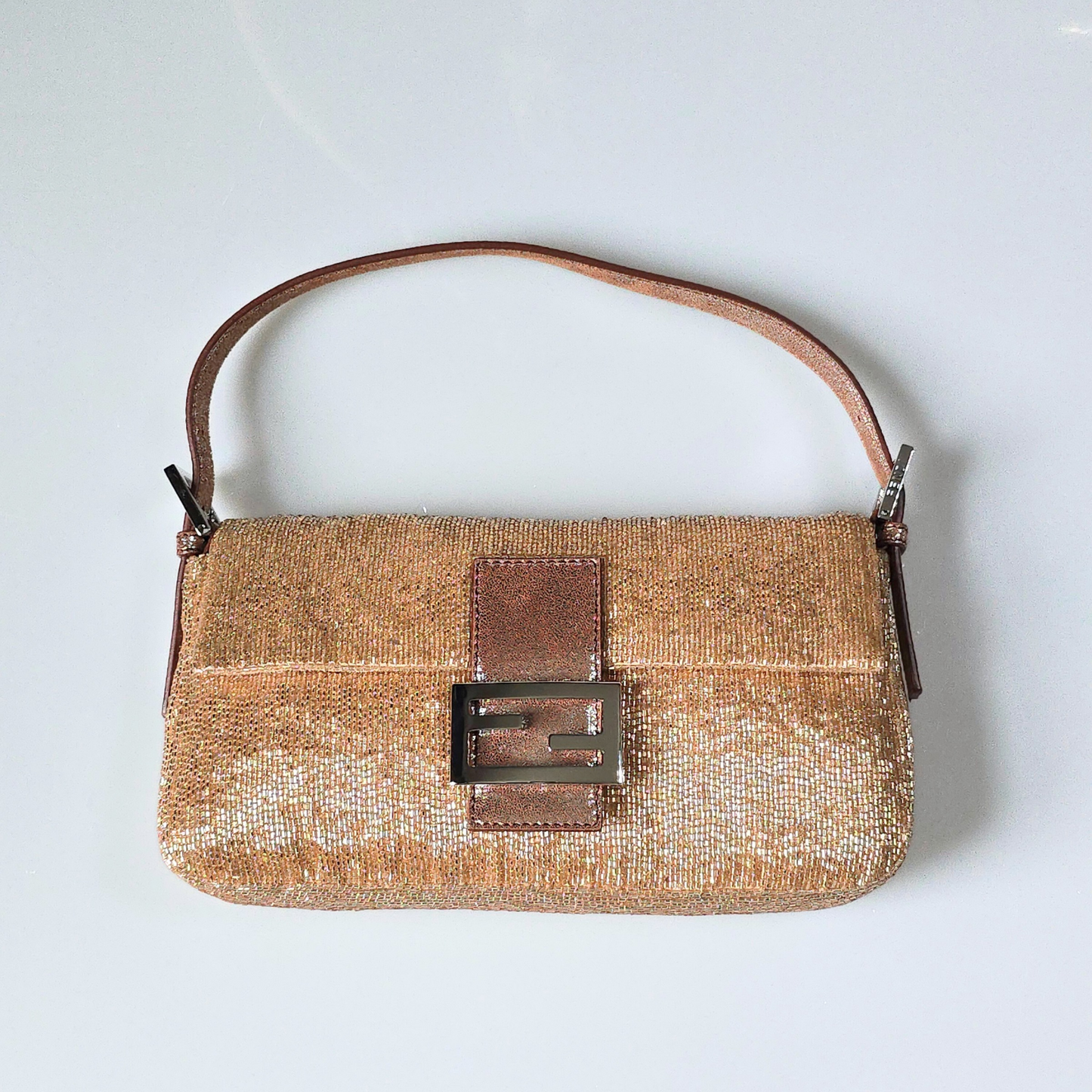 Fendi Baguette Copper-Nude Beaded