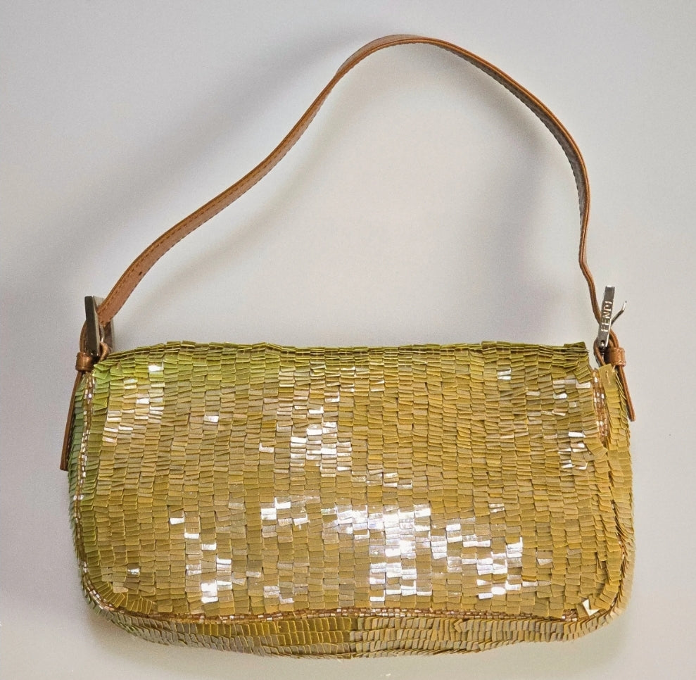 Fendi Sequin Baguette Warm Beige/Tan