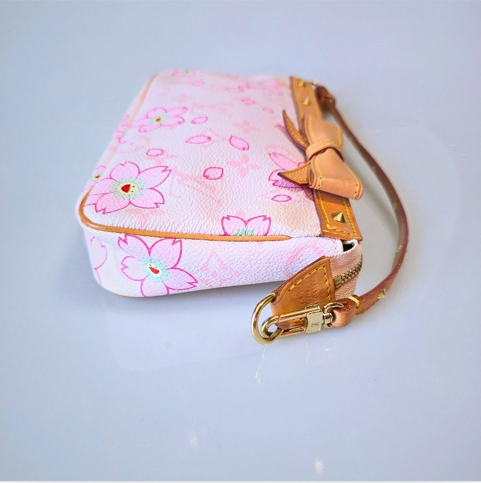 Louis Vuitton Limited Edition Takashi Murakami Cherry Blossom Pochette Sakura Pink