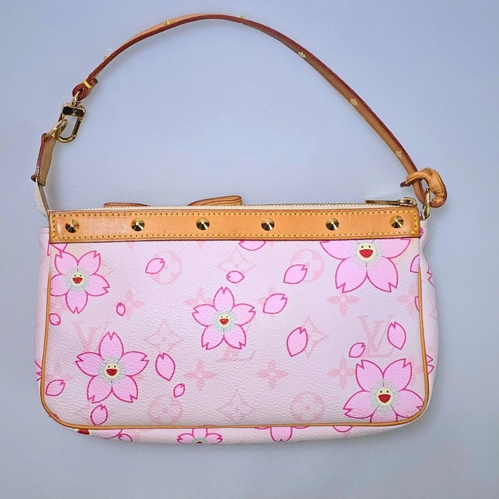 Louis Vuitton Limited Edition Takashi Murakami Cherry Blossom Pochette Sakura Pink