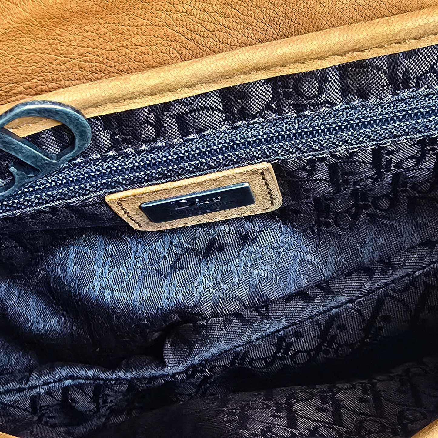 Dior Saddle Bag Suede Studded Fur Trim