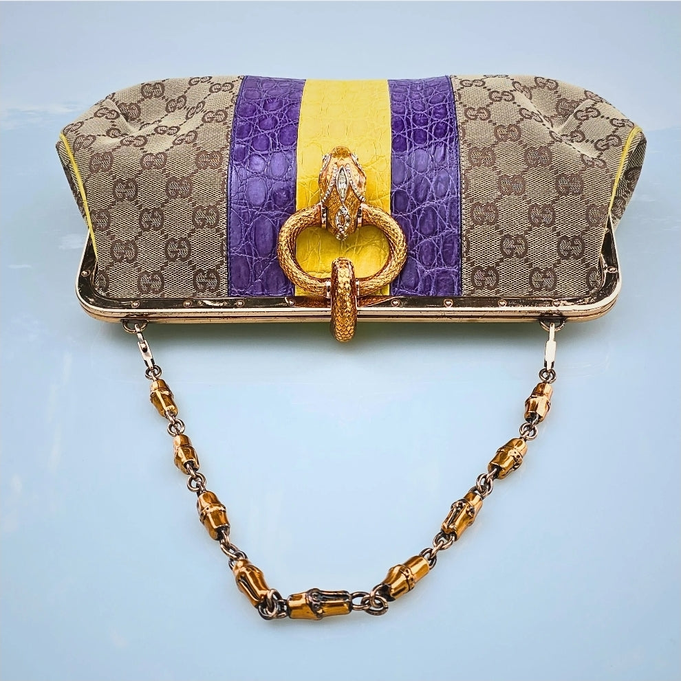 Gucci by Tom Ford Limited Edition Serpent Frame Bag with Alligator Trim