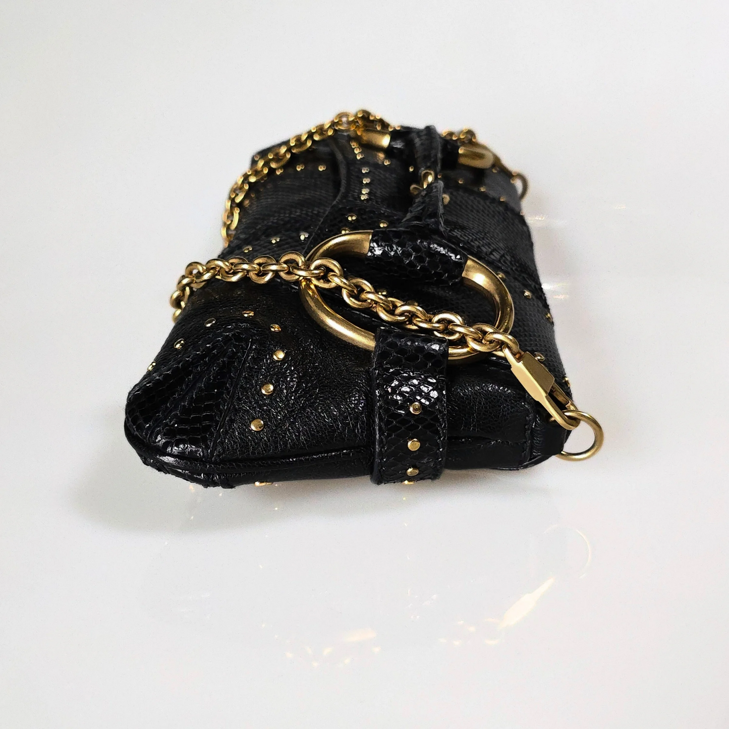 Gucci Tom Ford Era Horsebit Studded Snakeskin
