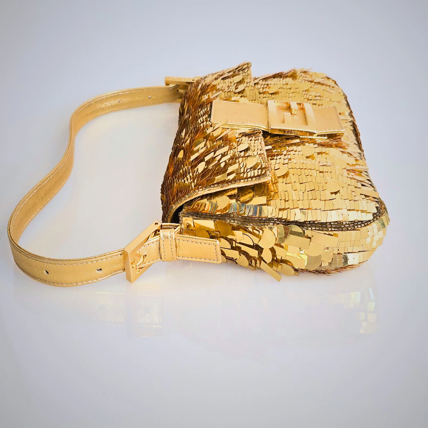 Fendi Baguette Sequins Gold