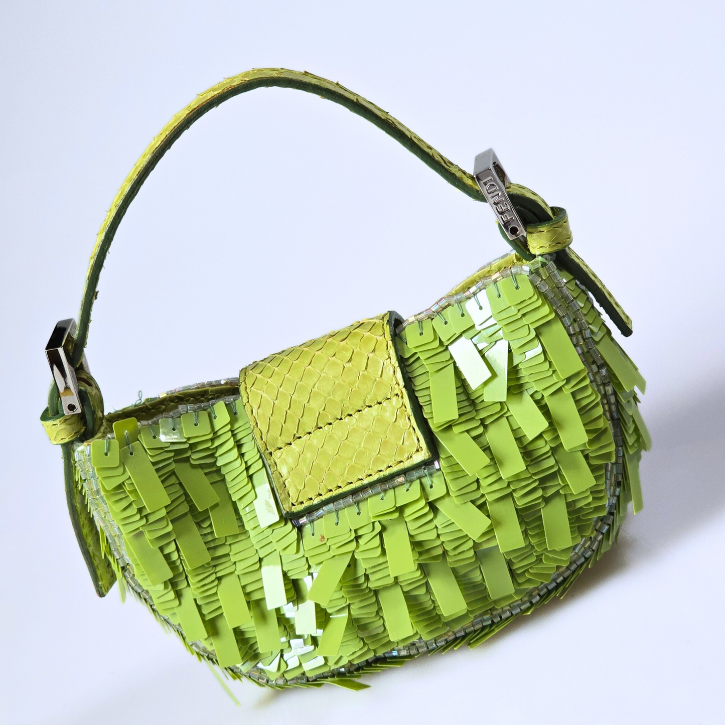 Fendi Croissant Sequins Snakeskin