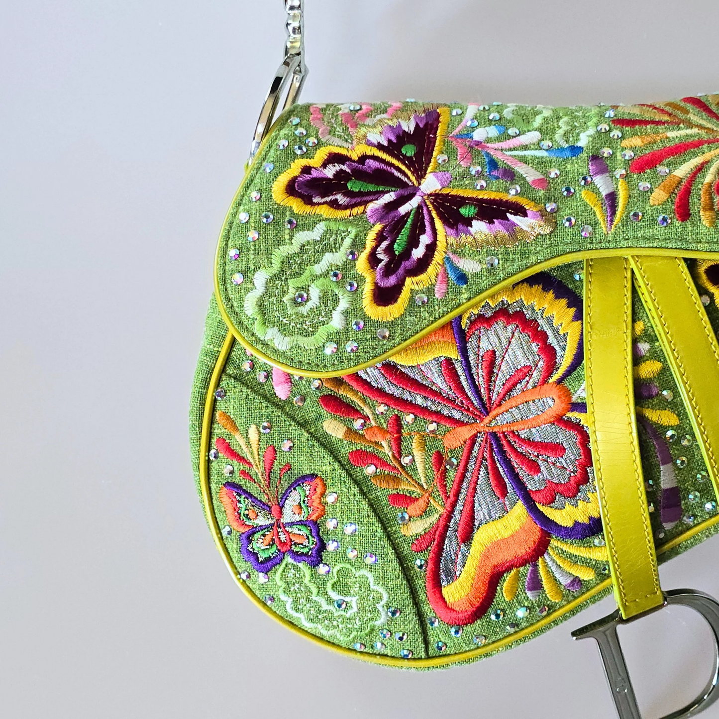 Dior Limited Edition Crystal Butterfly Saddle Bag
